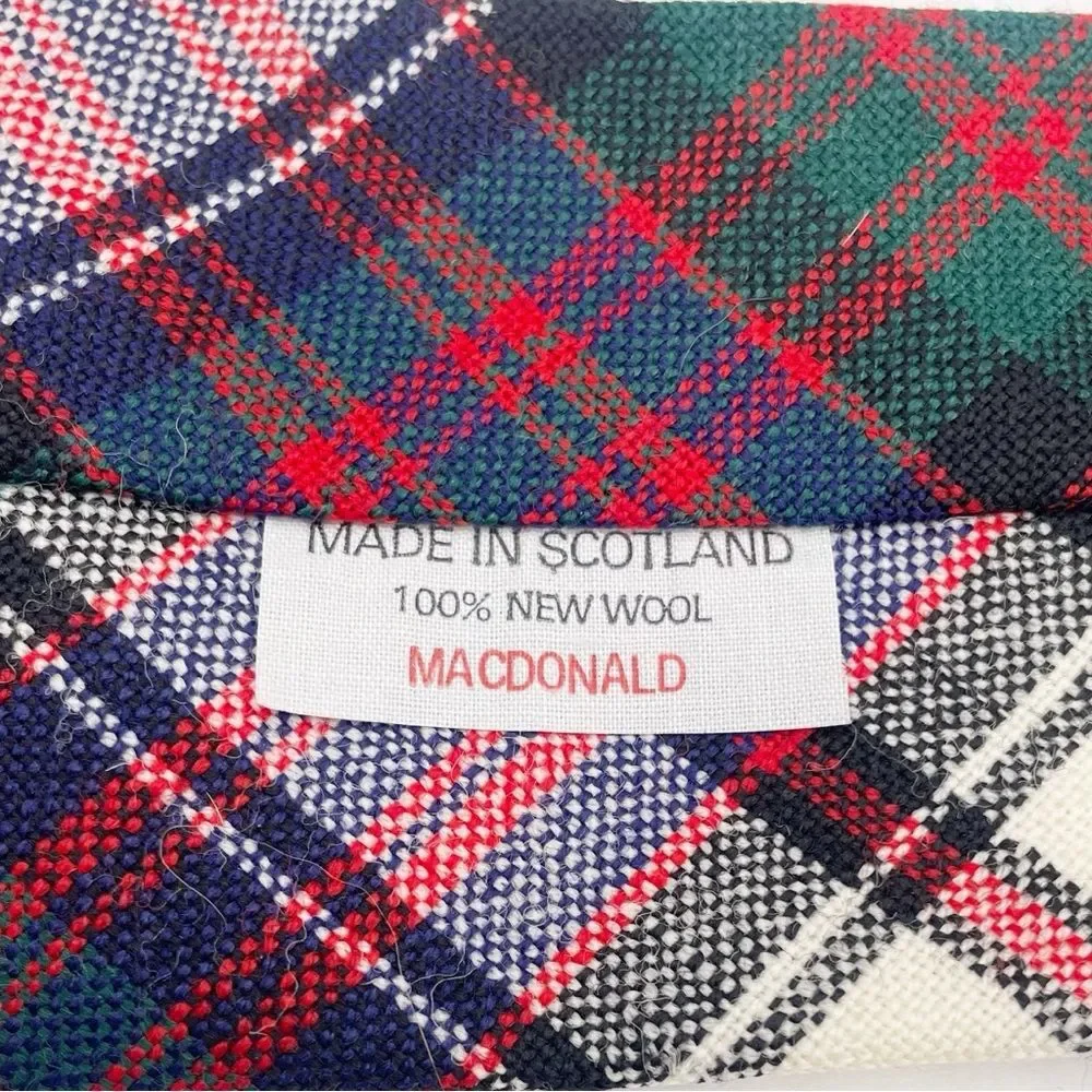 MacDonald Tartan Neck Tie 100% Wool Scottish Family Clan Men’s Plaid Necktie